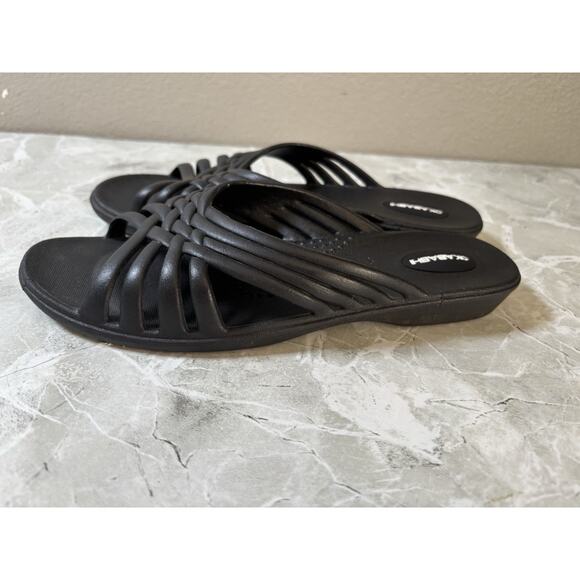 Okabashi Women's Venice Slide Sandal Size M L 8 9 Black Rubber Jelly Flip Flop‎ - Picture 5 of 8